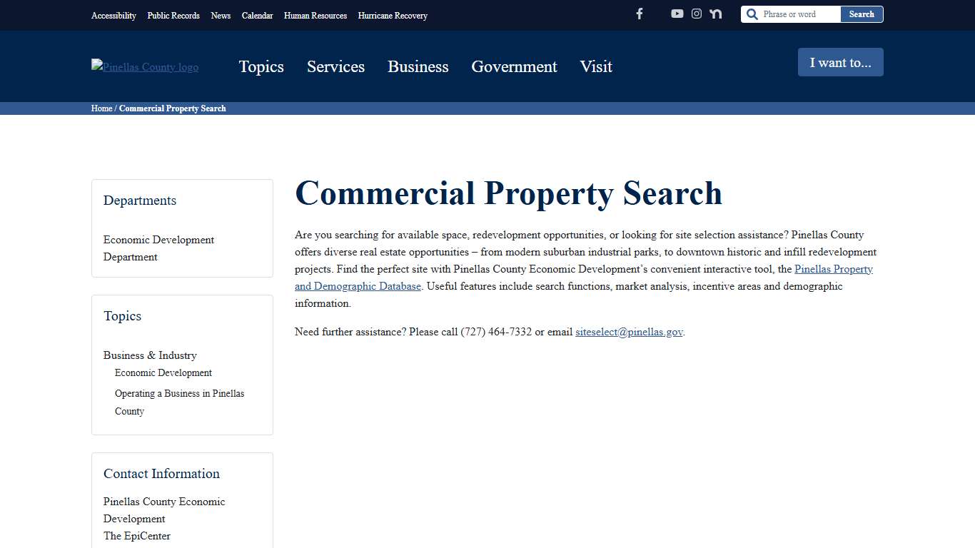 Commercial Property Search - Pinellas County