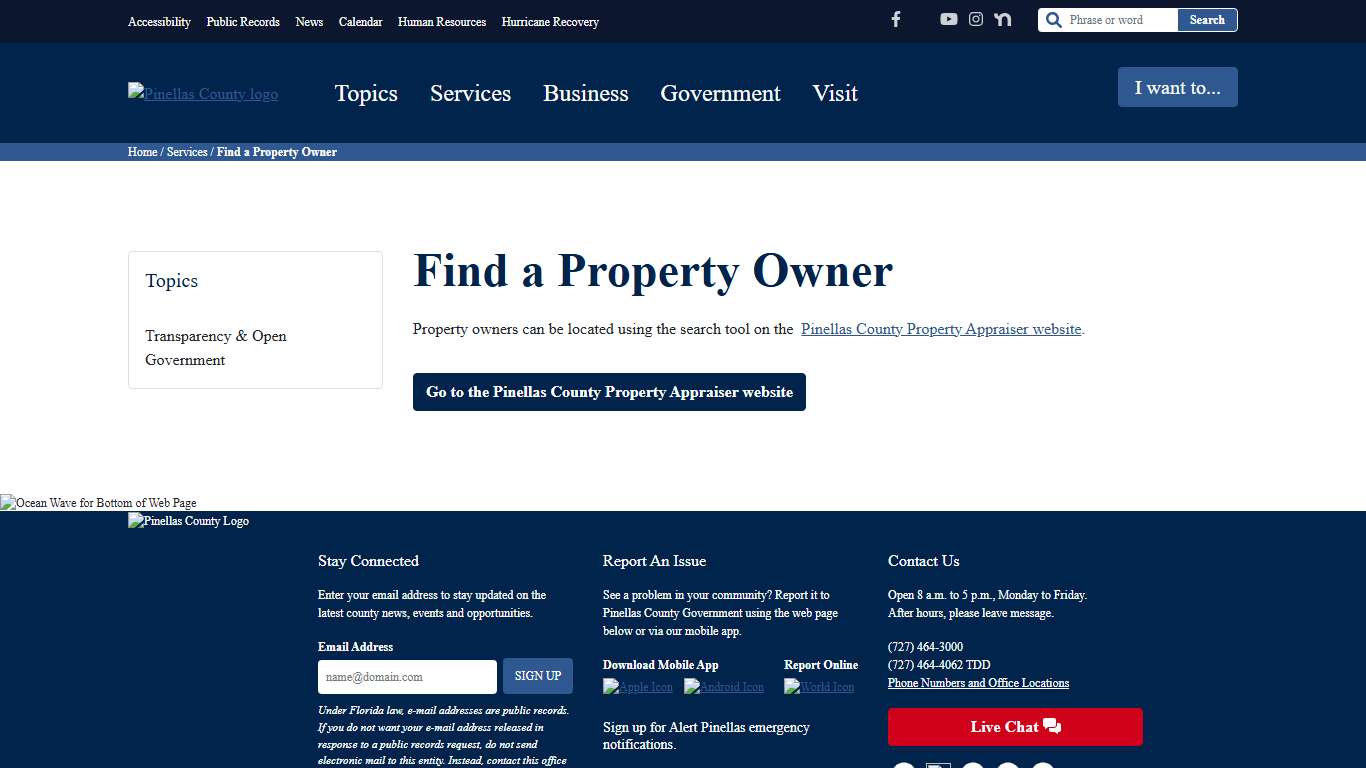 Find a Property Owner - Pinellas County