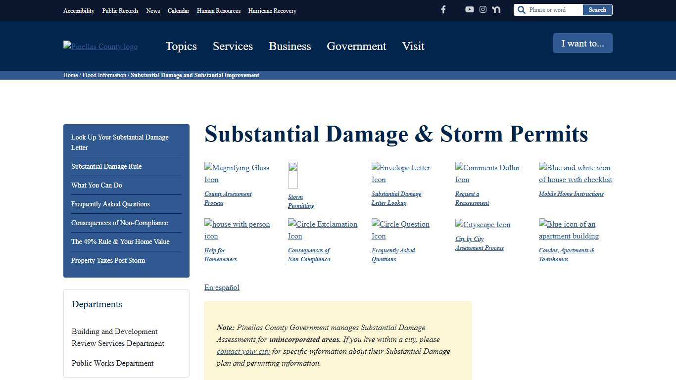 Substantial Damage & Storm Permits - Pinellas County