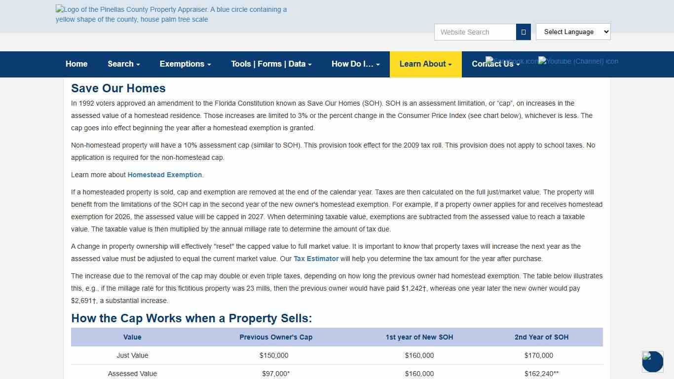 Save Our Homes Pinellas County Property Appraiser
